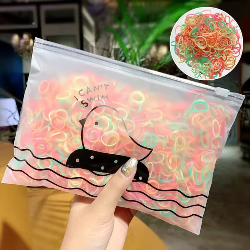 1000Pcs/Pack Girls Colorful Small Disposable Rubber Bands Gum for Ponytail Hold Scrunchie Hair Bands Fashion Hair Accessories