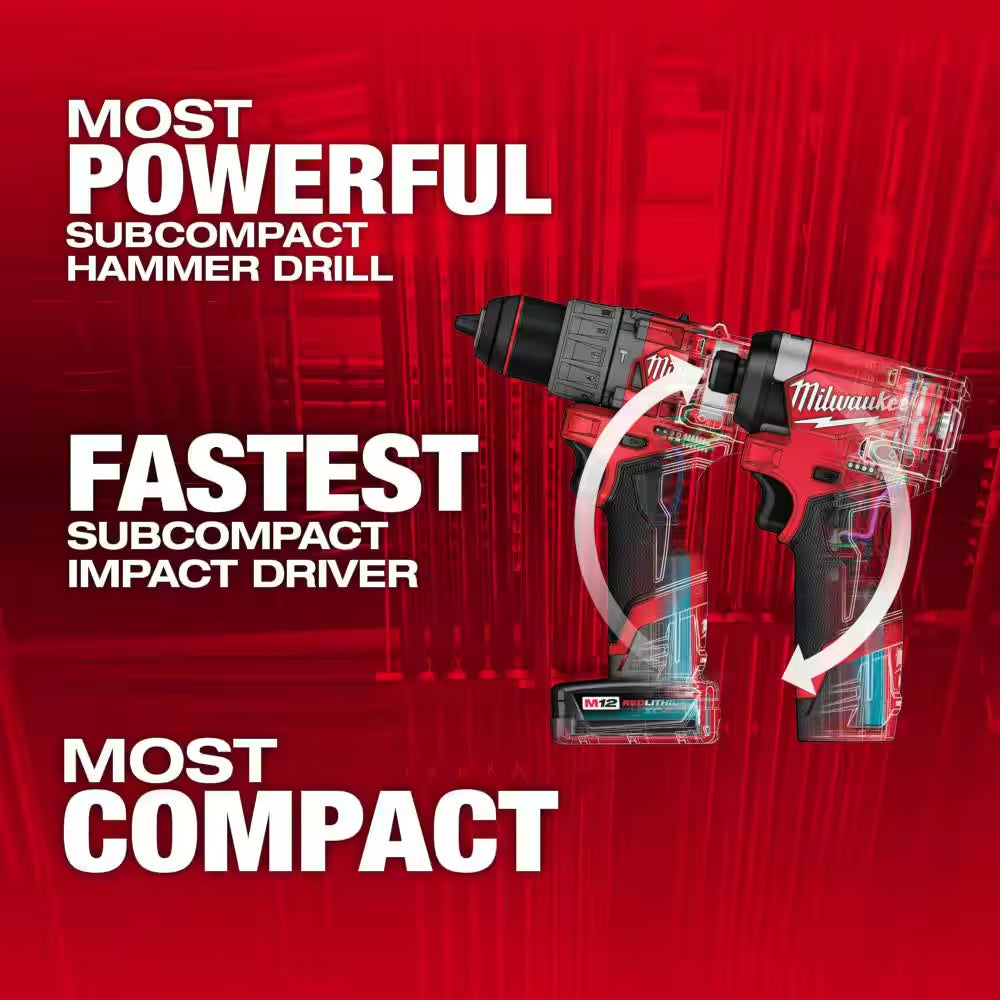 M12 FUEL 12-Volt Lithium-Ion Brushless Cordless Hammer Drill and Impact Driver Combo Kit (2-Tool) with Cut off Saw