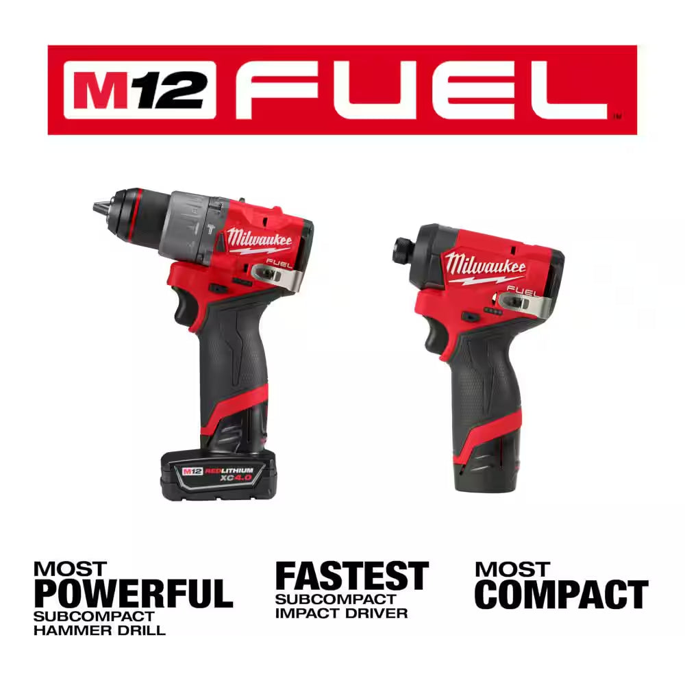 M12 FUEL 12-Volt Lithium-Ion Brushless Cordless Hammer Drill and Impact Driver Combo Kit (2-Tool) with Cut off Saw