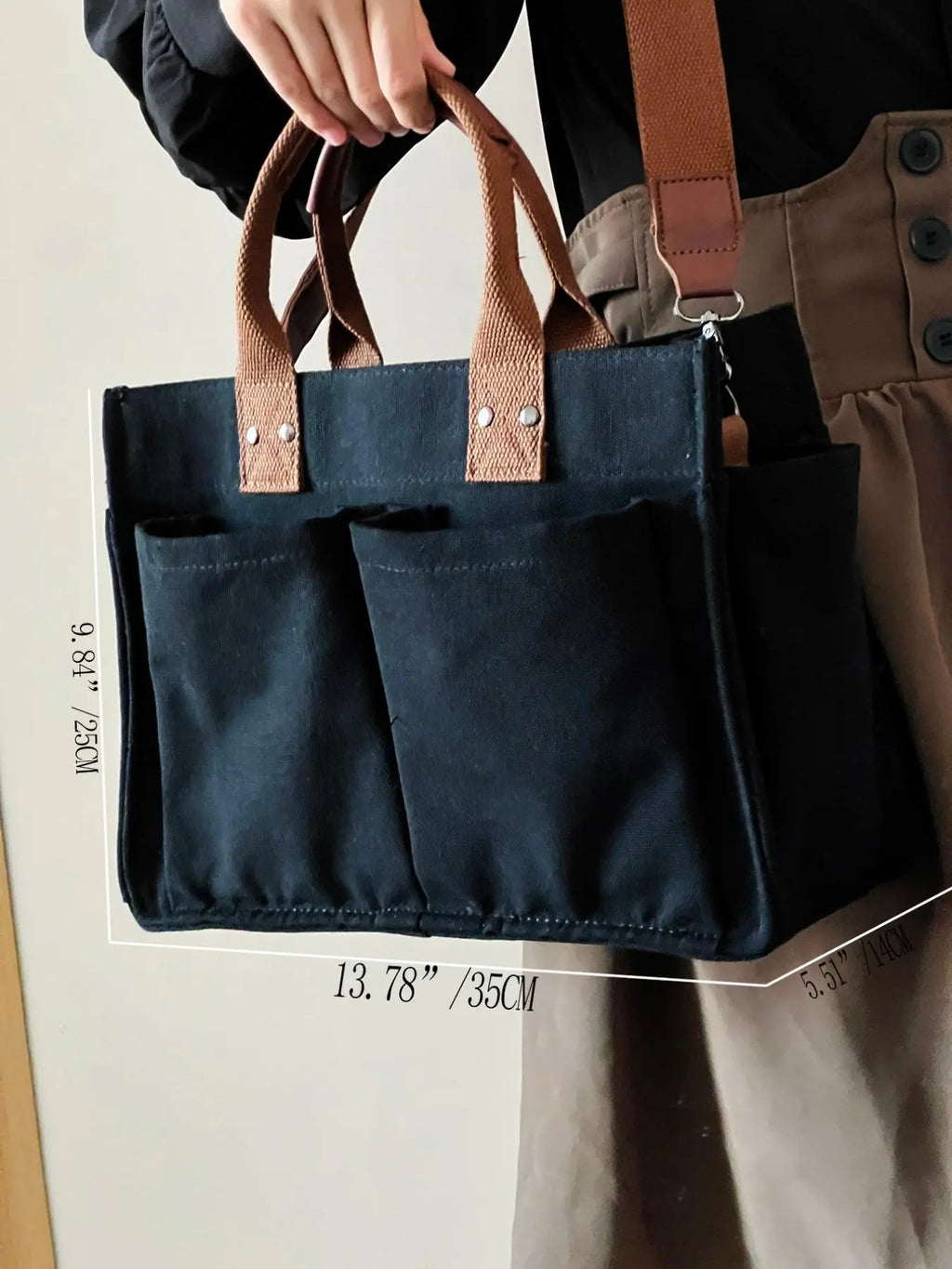 Large Capacity with Removable Bottom Canvas Tote Bag